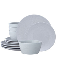 Swirl Coupe 12 Piece Dinnerware Set, Service For 4