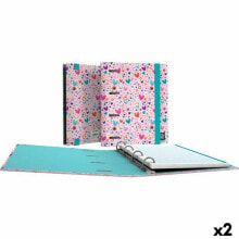 Ring binder Grafoplas Carpebook Hearts Pink A5 (2 Units)