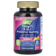 Women's 3-in-1 Probiotic Gummy, Orange, 2 Billion CFU, 60 Gummies, (1 Billion CFU per Gummy)