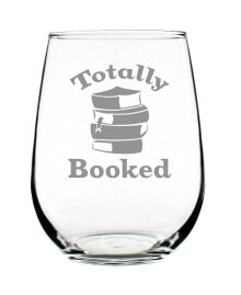 Bevvee totally Booked Book Lovers Gift Stem Less Wine Glass, 17 oz