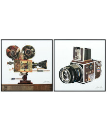 Empire Art Direct film Projector Camera Reverse Printed Art Glass and Anodized Aluminum Frame Wall Art, 48