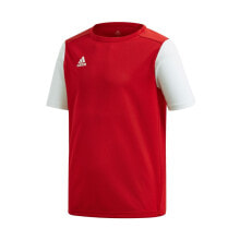Мужские спортивные футболки Мужская спортивная футболка красная с логотипом Adidas JR Estro 19