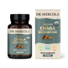 Грибы Dr. Mercola Organic Chaga Mushroom Антиоксидантная добавка на основе гриба чаги 30 таблетко