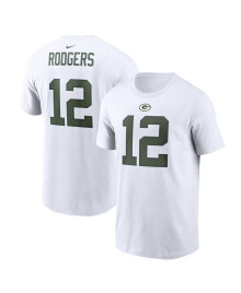 Nike men's Aaron Rodgers White Green Bay Packers Player Name and Number T-shirt