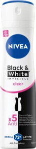 Antitranspirant Deospray Black & White Invisible Clear, 150 ml