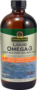 Рыбий жир и Омега 3, 6, 9 Nature's Answer Liquid Omega-3 Fish Oil Natural Orange Омега 3 из жира глубоководных рыб для здоровья сердечно-сосудистой системы 480 мл