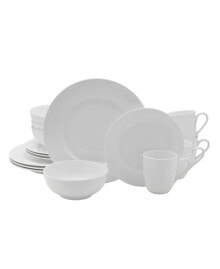Fitz and Floyd everyday Whiteware Classic Rim 16 Piece Dinnerware Set, Service for 4