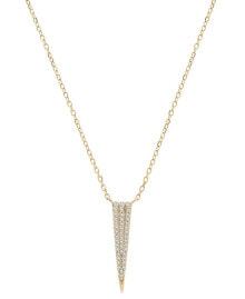 Купить ювелирные кулоны и подвески Wrapped: Diamond Pavé Spike Pendant Necklace (1/10 ct. t.w.) in 10k Gold, 15" + 2" extender, Created for Macy's