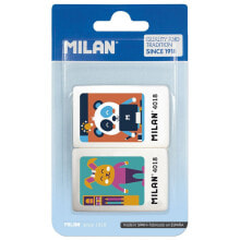 MILAN Blister Pack 2 Synthetic Rubber Erasers
