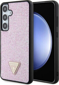 Guess Etui Guess GUHCS24MHDGPPP Samsung Galaxy S24+ Plus hardcase Rhinestone Triangle różowy/pink