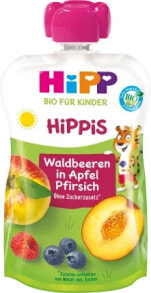 Купить детское пюре HiPP: Quetschie Hippis Waldbeeren in Apfel-Pfirsich ab 1 Jahr, 100 g