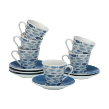 Piece Coffee Cup Set Versa Fish Porcelain