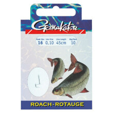 Грузила, крючки, джиг-головки для рыбалки gAMAKATSU Booklet Roach 1050N Tied Hook 0.100 mm 45 cm