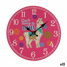 Wall Clock Llama 3 x 33,8 x 33,8 cm (12 Units)