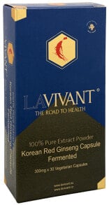 Женьшень lAVIVANT VEGAN FERMENT Экстракт корейского красного ферментированного женьшеня  130 мг 30 веганских капсул