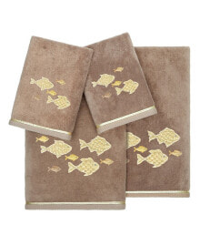 Linum Home textiles Turkish Cotton Figi Embellished Towel Set, 4 Piece