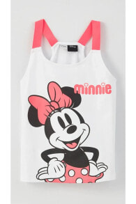 Kare Yaka Minnie Mouse Baskılı Kız Çocuk Atlet