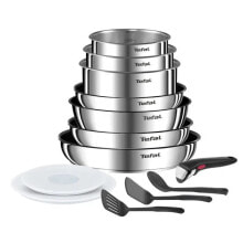 Наборы посуды для готовки tefal Ingenio Kitchen Batterie 13 Stcs, Induktion, Edelstahl, nachhaltiger Nicht -Schicke, Emotion auf L897DS04