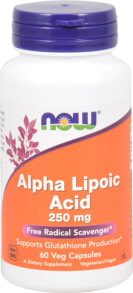 Антиоксиданты nOW Foods Alpha Lipoic Acid Альфа-липоевая кислота 250 мг 60 растительных капсул