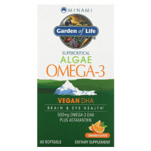 Рыбий жир и Омега 3, 6, 9 Минами Нутришн, Algae Omega-3, апельсиновый вкус, 60 мягких таблеток