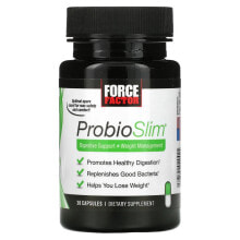 Пребиотики и пробиотики force Factor, ProbioSlim, поддержка пищеварения + контроль веса, 30 капсул