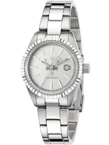 Наручные часы женские часы аналоговые круглые серебристые Maserati