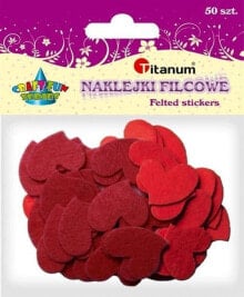 Наклейки для детского творчества Titanum Felt stickers hearts 30x25mm mix of colors 50pcs