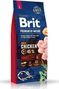Сухие корма для собак Сухой корм для животных Brit, Premium By Nature Adult, для больших пород, с курицей, 3 кг