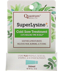 Витамины и БАДы от простуды и гриппа Quantum Super Lysine + Cold Sore Treatment Мазь супер лизин с прополисом, оливковым маслом и витамином Е для лечения герпеса   7 г