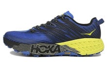 HOKA ONE ONE Speedgoat 4 减震防滑耐磨 低帮 跑步鞋 蓝黄 宽版 / Кроссовки HOKA ONE ONE Speedgoat 4 1106528-BIEP