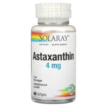 Solaray, Астаксантин, 4 мг, 60 мягких таблеток
