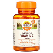 Витамин С Сандаун Нэчуралс, Витамин C, замедленное высвобождение, 500 мг, 90 капсул
