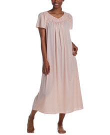 Embroidered Tricot Long Nightgown