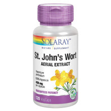 Витамины и БАДы для нервной системы Solaray St. John's Wort Органически выращенный зверобой 300 мг 120 растительных капсул