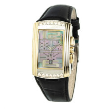Женские наручные часы Женские часы аналоговые со стразами на циферблате черный браслет Chronotech
