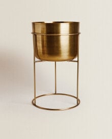 Античный горшок с золотым металлическим основанием ZARAHOME Gold Planter купить онлайн