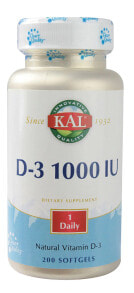 Витамин D kal D-3 -Витамин D-3 - 1000 МЕ - 200 гелевых капсул