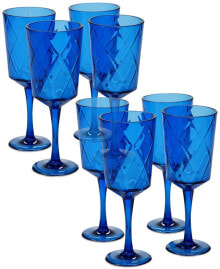 Certified International cobalt Blue Diamond Acrylic 8-Pc. All-Purpose Goblet Set