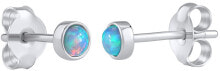 Ювелирные серьги silver stud earrings with turquoise synthetic opal LPS0933B