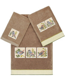 Linum Home textiles Turkish Cotton Belinda Embellished Towel Set, 3 Piece