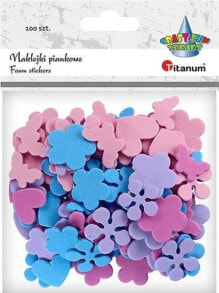 Набор наклеек для детского творчества Titanum Naklejki piankowe kwiaty, motyle, serca mix 100szt