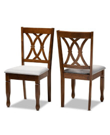 Baxton Studio augustine Modern and Contemporary Fabric Upholstered 2 Piece Dining Chair Set Set