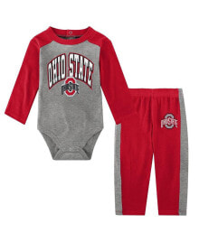 Outerstuff newborn and Infant Boys and Girls Scarlet Ohio State Buckeyes Rookie of the Year Long Sleeve Bodysuit and Pants Set