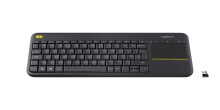 Клавиатуры logitech K400 Plus клавиатура Беспроводной RF QWERTY Итальянский Черный 920-007135