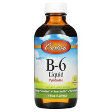 Витамины группы В Carlson, Жидкость B6, натуральный ягодный лимонад, 120 мл (4 жидк. Унции)