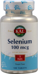Минералы и микроэлементы kal Selenium Пищевая добавка Селен  100 мкг  100 таблеток