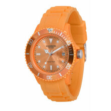 Женские наручные часы жеснкие часы аналоговые прорезиненный оранжевый браслет Madison