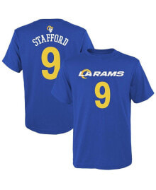 Outerstuff big Boys Matthew Stafford Royal Los Angeles Rams Mainliner Name and Number T-shirt