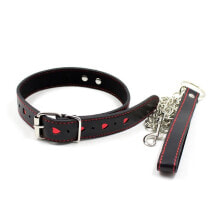 Маска или ошейник для БДСМ FETISH ADDICT Collar with Metal Leash Black/Red