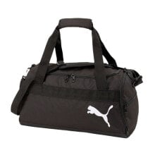 Мужская спортивная сумка черная текстильная маленькая для тренировки с ручками через плечо Puma TeamGOAL 23 size S 076857-03